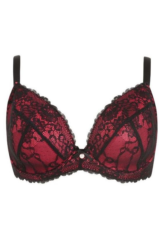Oola Lingerie Tonal Lace Underwired Padded Plunge Bra 5