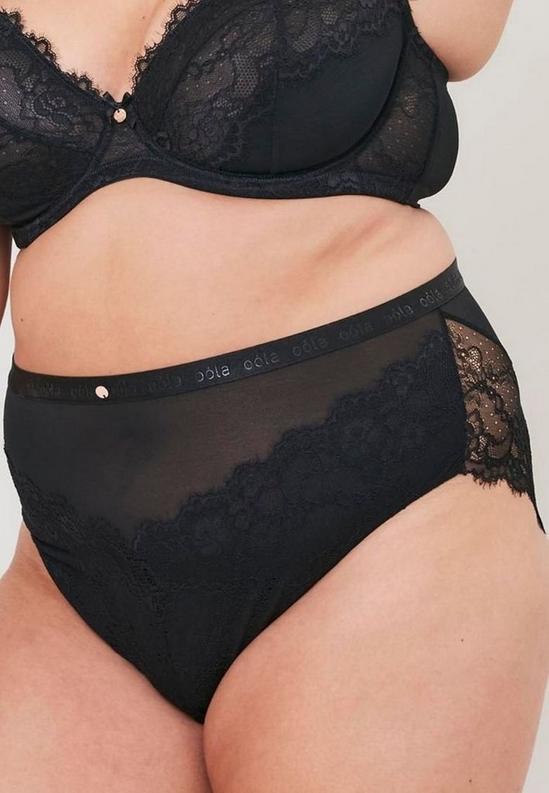 Oola Lingerie Lace and Logo High Waist Knicker 1