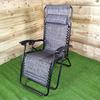 Samuel Alexander Luxury Zero Gravity Garden Relaxer Chair / Sun Lounger - Grey thumbnail 6