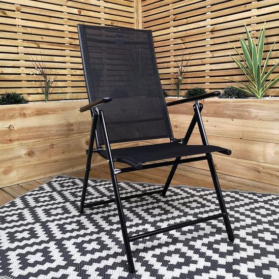 Samuel Alexander Multi Position High Back Reclining Garden / Outdoor Folding Chair in Black 1