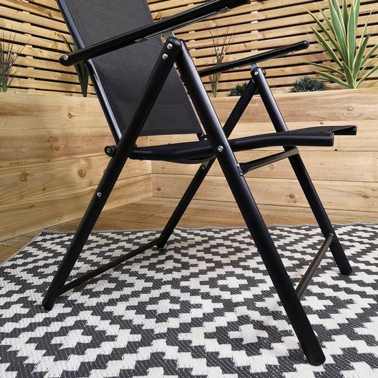 Samuel Alexander Multi Position High Back Reclining Garden / Outdoor Folding Chair in Black 4