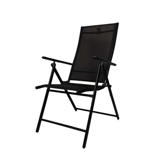 Samuel Alexander Multi Position High Back Reclining Garden / Outdoor Folding Chair in Black 6