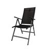 Samuel Alexander Multi Position High Back Reclining Garden / Outdoor Folding Chair in Black and Silver thumbnail 1