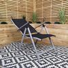 Samuel Alexander Multi Position High Back Reclining Garden / Outdoor Folding Chair in Black and Silver thumbnail 5