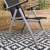 Samuel Alexander Multi Position High Back Reclining Garden / Outdoor Folding Chair in Black and Silver thumbnail 6