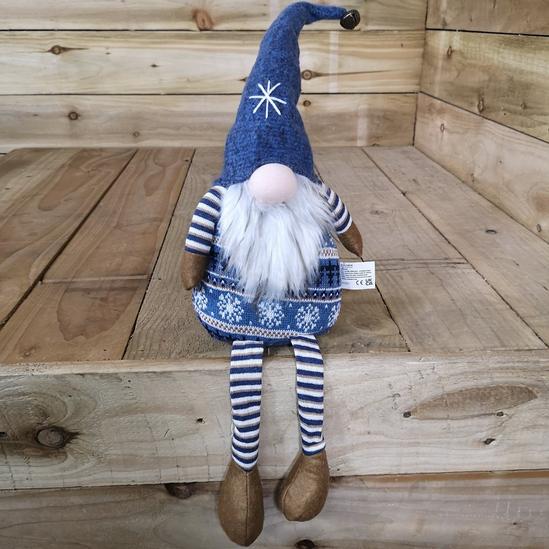 Samuel Alexander 48cm Tall Christmas Gnome Gonk Nordic Decoration Blue Body Hat Bell Dangly Legs 2