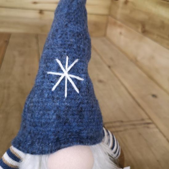 Samuel Alexander 48cm Tall Christmas Gnome Gonk Nordic Decoration Blue Body Hat Bell Dangly Legs 5