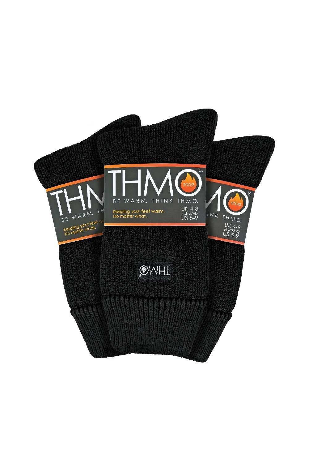 3 Pairs Thick Winter Brushed Inside Thermal Socks with Comfort Top