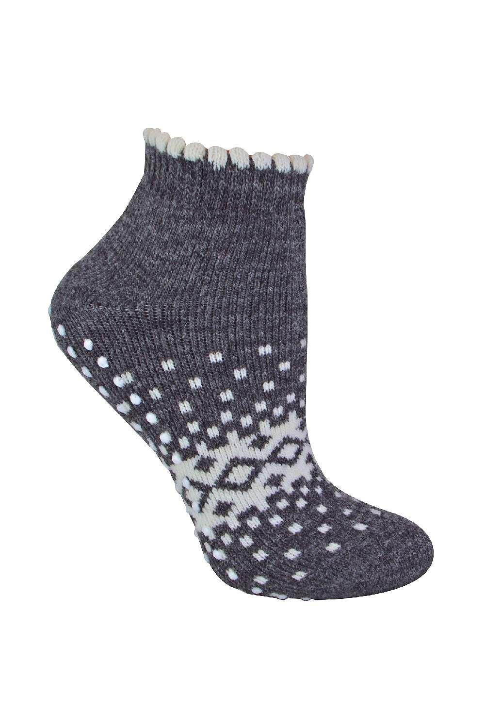 Thermal Low Cut Wool Non Slip Ankle Slipper Socks