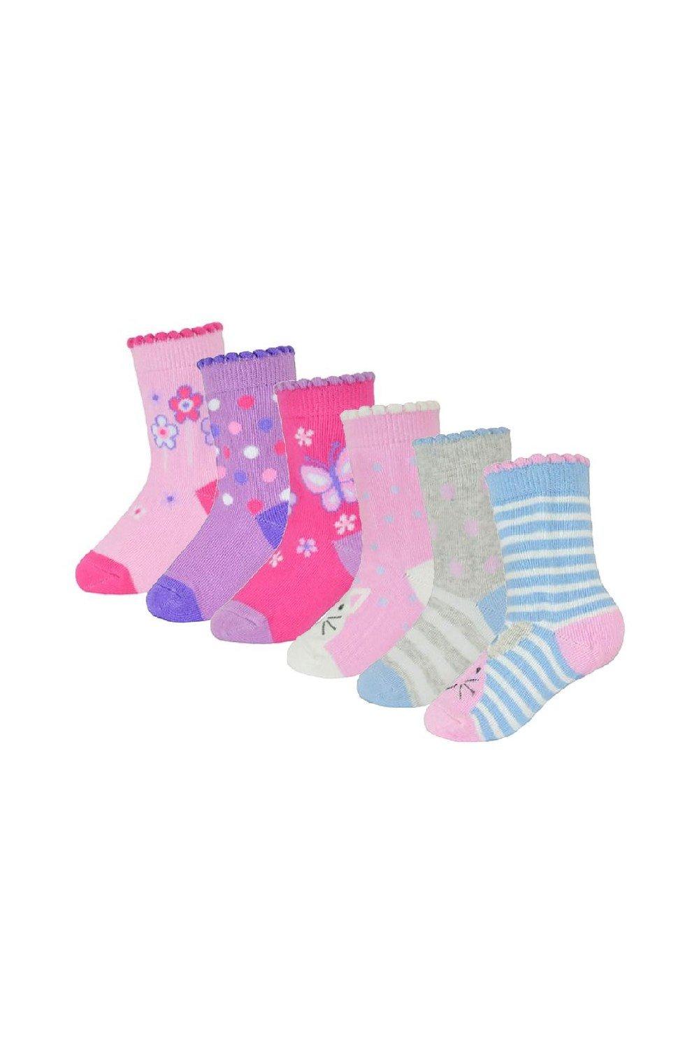 6 Pairs Baby Butterfly Animal Design Comfortable Soft Socks