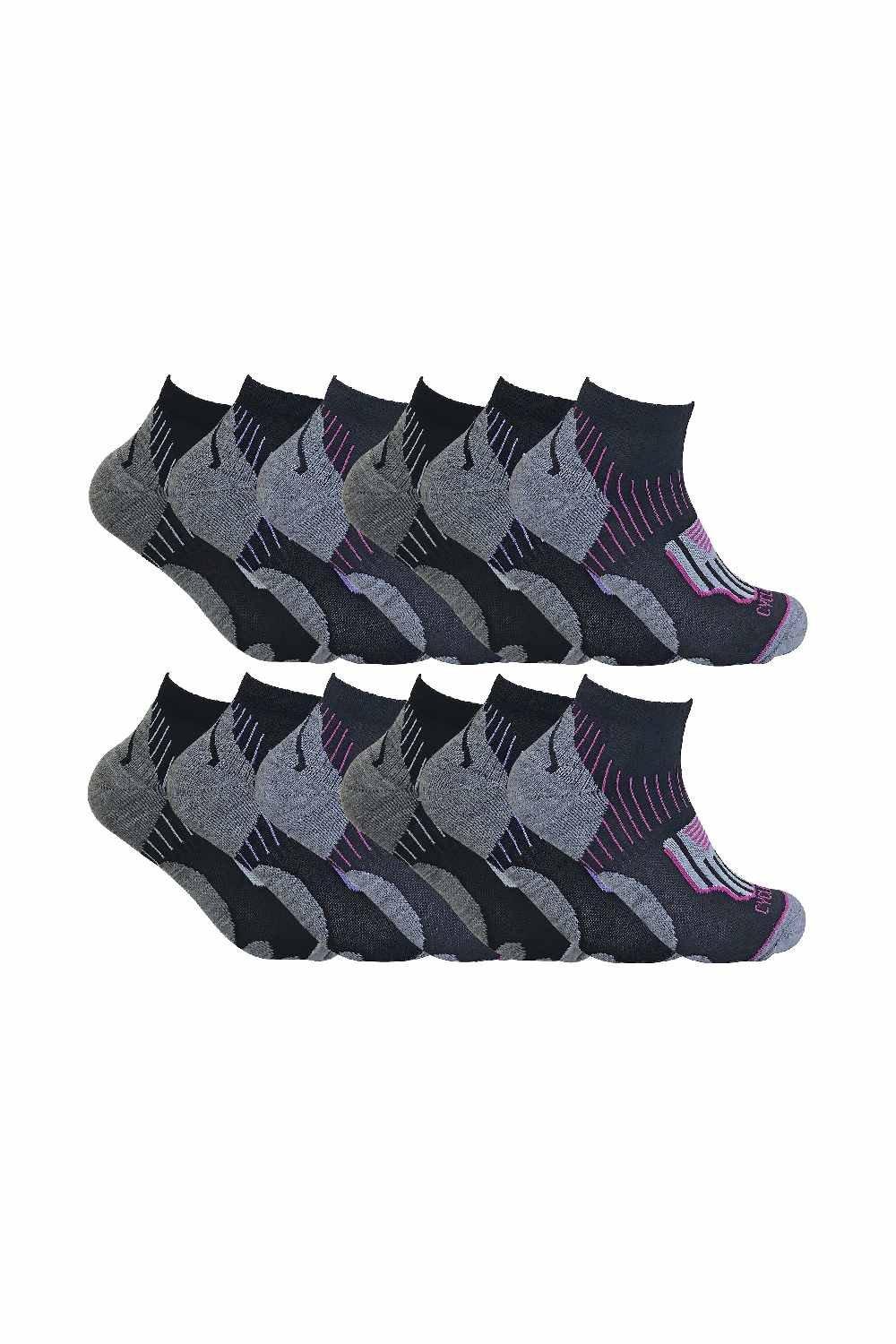 12 Pair Multipack Cycling Socks - Black Short Running Socks