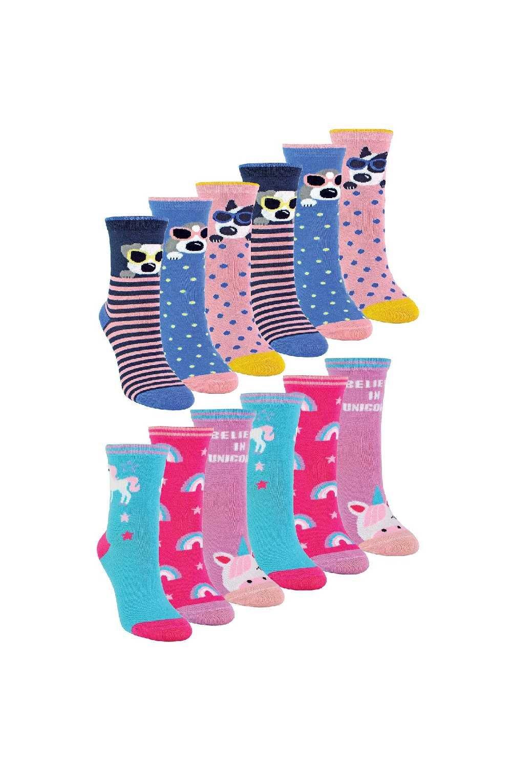 12 Pair Novelty Bamboo Trainer Low Cut Socks with Fun Designs