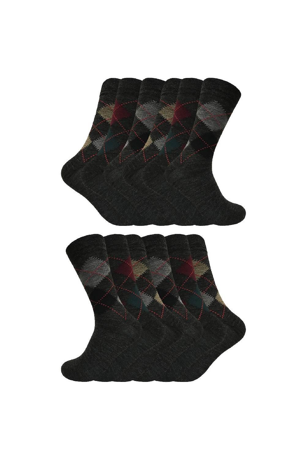 12 Pair Multipack Lambswool Socks - Thin and Soft Honeycomb Top Socks