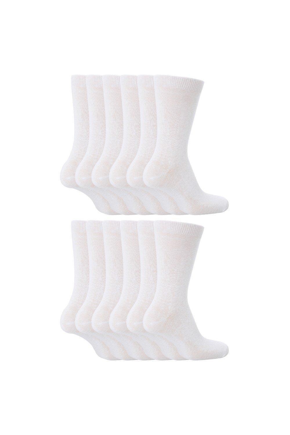 12 Pair Plain School Soft Breathable Cotton Rich Socks
