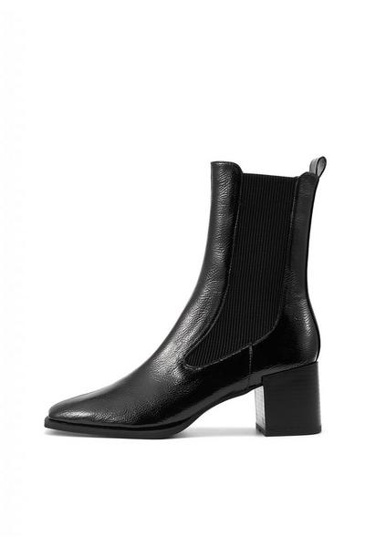 Black 'Dna' Patent Heeled Ankle Boots