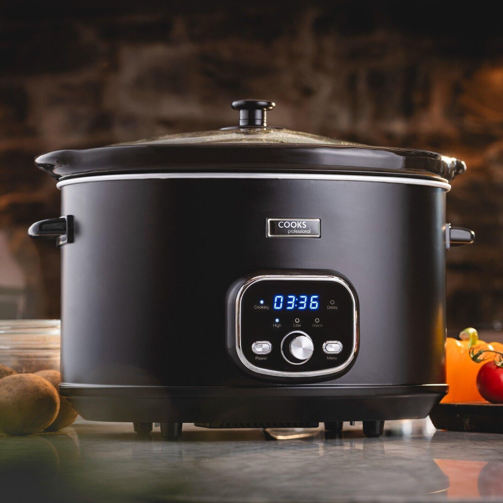 Digital Slow Cooker 8 Litre Removable Ceramic Bowl with Delay Timer & Keep Warm