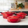 Cooks Professional Cast Iron Casserole Set of 3 20cm 26cm & 28cm Dishes Oven Proof Enamelled Pans with Lids thumbnail 1