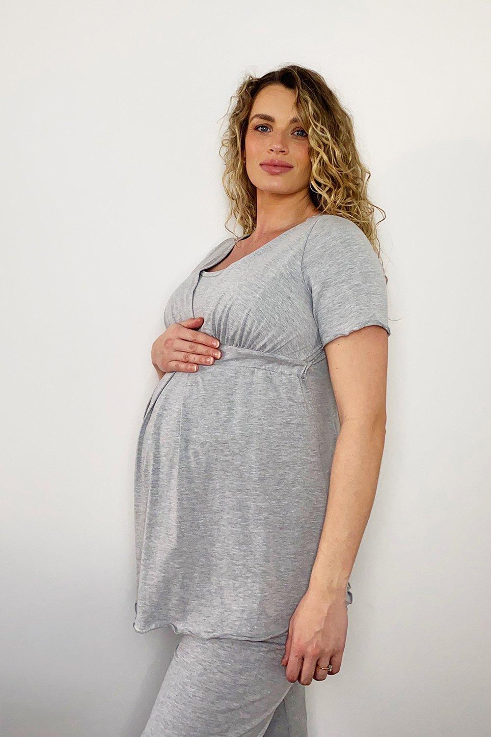 Grey Maternity & Nursing Pyjamas