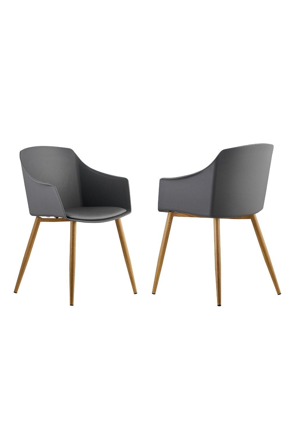 Set of 2 'Eden Dining Chairs' with Leather Cushions Dining Armchair