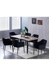 Life Interiors 'Verona Rocco' LUX Dining Set with a Table and 6 Velvet Chairs thumbnail 1