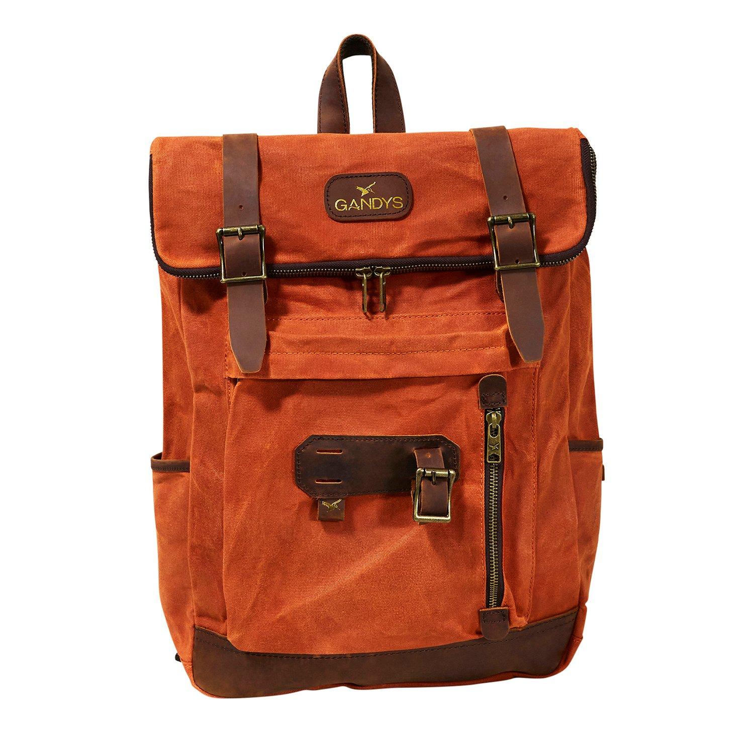 Burnt Orange Waxed Cotton Bali Backpack