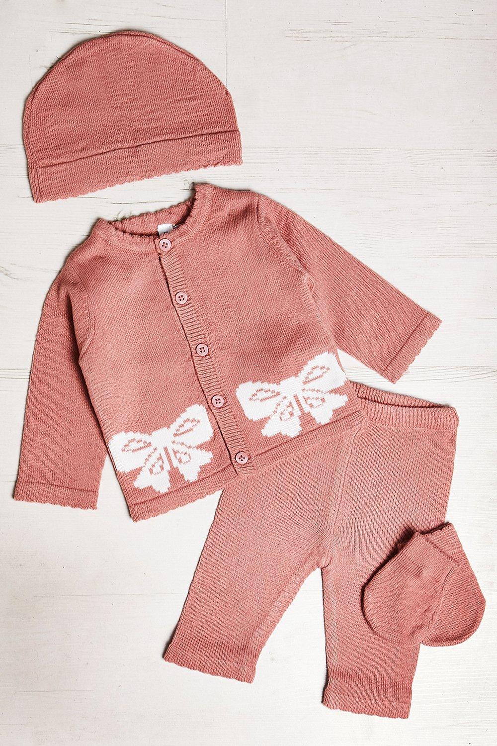 Baby Box Gift Set - 4 Piece Clothing - Bow Print