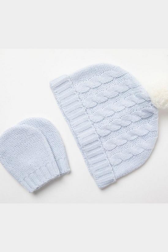 Bonjour Bebe Baby Gift Box - 4 Piece Set Clothes - Nordic Chunky Knit Jumper Trousers Mitts Hat Gift Christmas Clothing 5