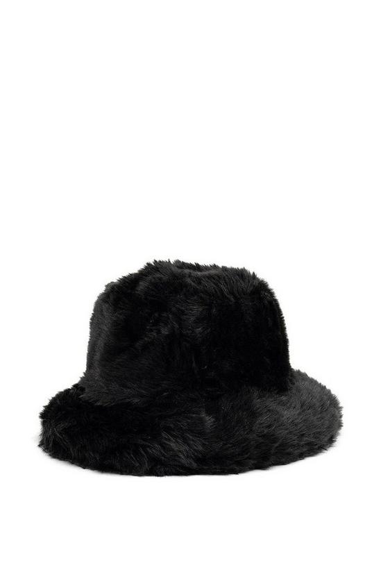 My Accessories London Oversized Faux-Fur Plush Bucket Hat 4
