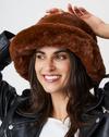 My Accessories London Oversized Faux-Fur Plush Bucket Hat thumbnail 2