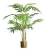 Leaf 120cm (4ft) Realistic Artificial Areca Palm with pot with Gold Metal Planter thumbnail 1