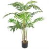 Leaf 120cm (4ft) Realistic Artificial Areca Palm with pot with Gold Metal Planter thumbnail 3
