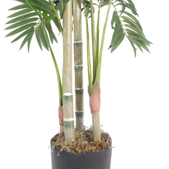 Leaf 120cm (4ft) Realistic Artificial Areca Palm with pot with Gold Metal Planter 4