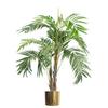 Leaf 120cm Premium Artificial palm tree with pot with Gold Metal Planter thumbnail 1