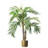 Leaf 120cm Realistic Artificial palm tree with pot with Gold Metal Planter thumbnail 1