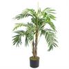 Leaf 120cm Realistic Artificial palm tree with pot with Gold Metal Planter thumbnail 4