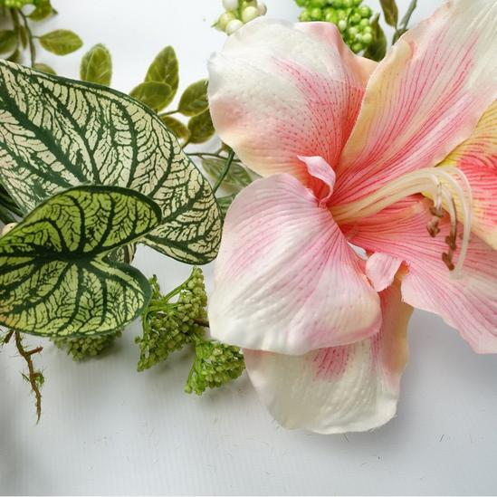 Leaf 180cm Artificial Hanging Trailing Pink Lily Plant Garland 5