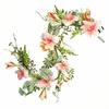 Leaf 180cm Artificial Hanging  Pink Lily Plant Realistic Garland Trailing thumbnail 1