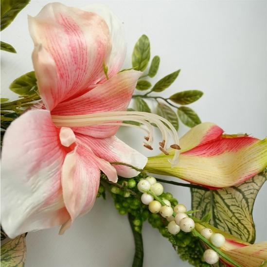 Leaf 180cm Artificial Hanging  Pink Lily Plant Realistic Garland Trailing 2