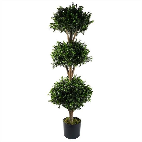 Leaf 120cm Buxus Triple Ball Artificial Tree UV Resistant Outdoor 1