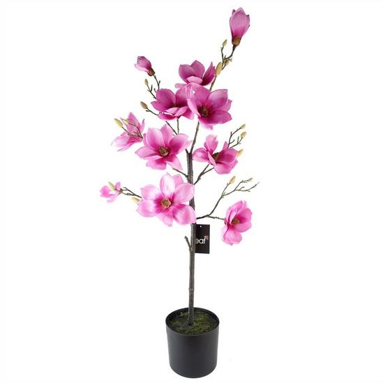 Leaf 110cm Magnolia Artificial Tree Pink Potted 1