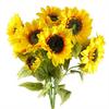 Leaf Pack of 6 x 88cm Yellow Artificial Sunflower - 3 heads thumbnail 1