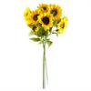 Leaf Pack of 6 x 88cm Yellow Artificial Sunflower - 3 heads thumbnail 2