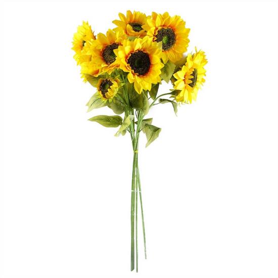 Leaf Pack of 6 x 88cm Yellow Artificial Sunflower - 3 heads 2