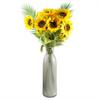 Leaf Pack of 6 x 88cm Yellow Artificial Sunflower - 3 heads thumbnail 3