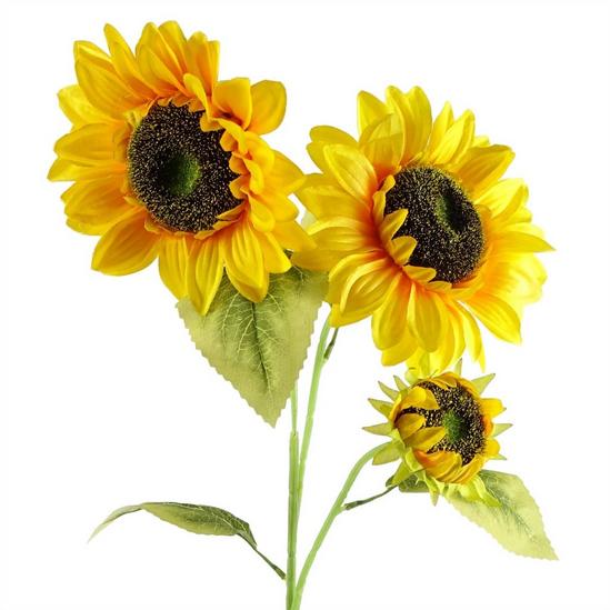 Leaf Pack of 6 x 88cm Yellow Artificial Sunflower - 3 heads 5