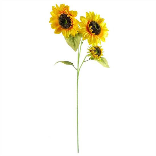 Leaf Pack of 6 x 88cm Yellow Artificial Sunflower - 3 heads 6