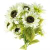 Leaf Pack of 6 x 88cm White Artificial Sunflower - 3 heads thumbnail 1