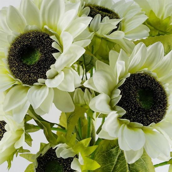Leaf Pack of 6 x 88cm White Artificial Sunflower - 3 heads 2