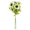 Leaf Pack of 6 x 88cm White Artificial Sunflower - 3 heads thumbnail 3