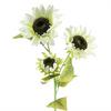 Leaf Pack of 6 x 88cm White Artificial Sunflower - 3 heads thumbnail 5